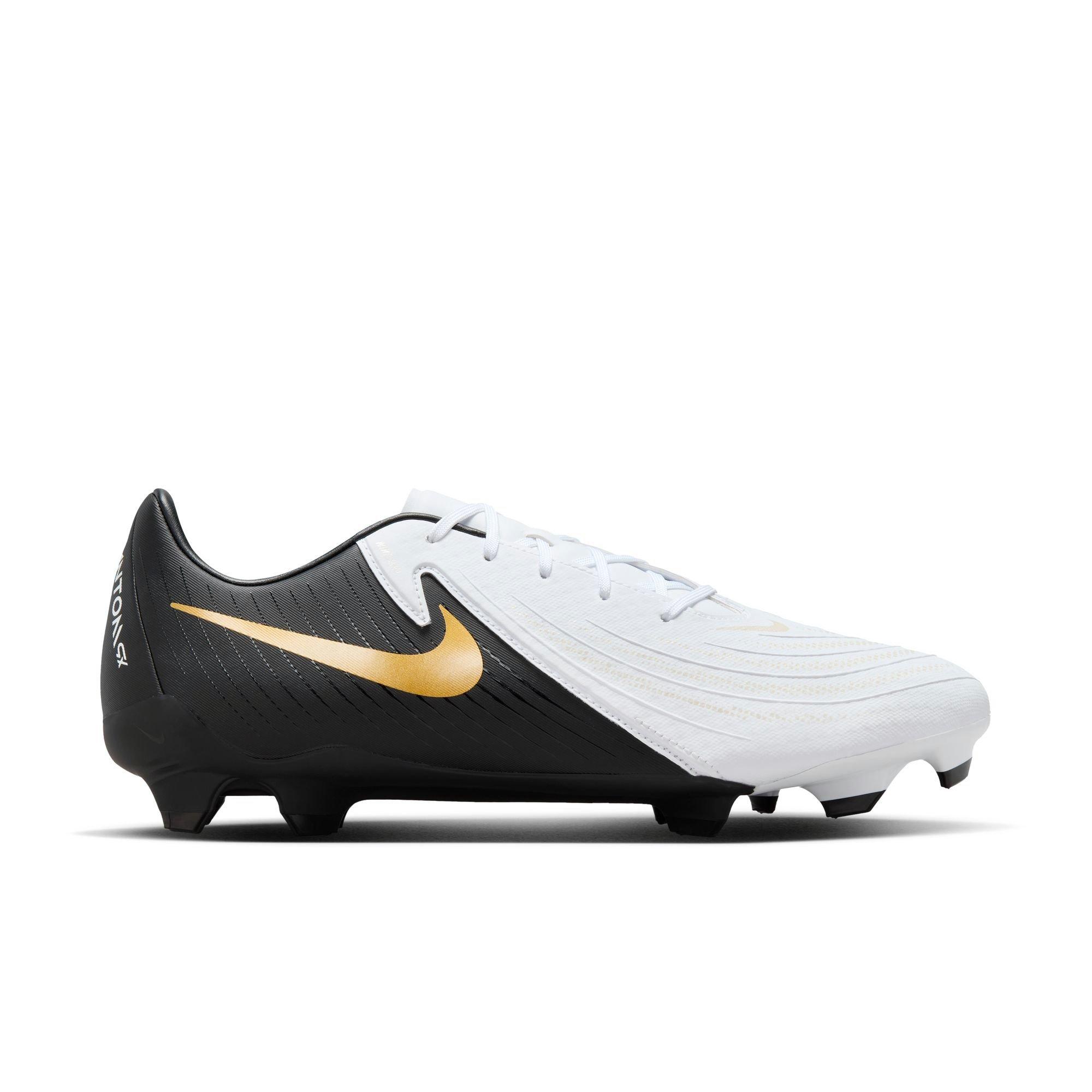 Nike Phantom GX 2 Academy MG "White/Black/Metallic Gold Coin" Men's Soccer Cleat